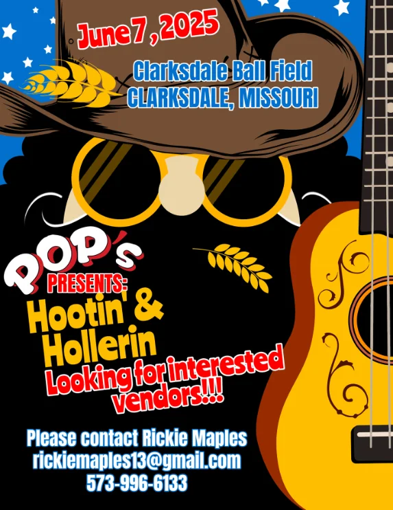 Hootin' and Hollerin' 2025 first year community celebration in Clarksdale Missouri